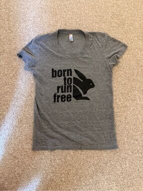 Born to Run Free Gray Graphic Tee - Women